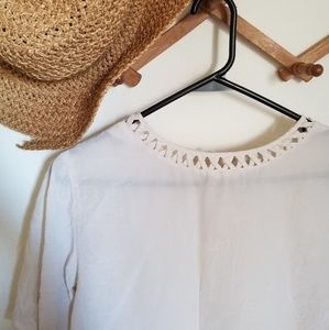 Silky sheer white top